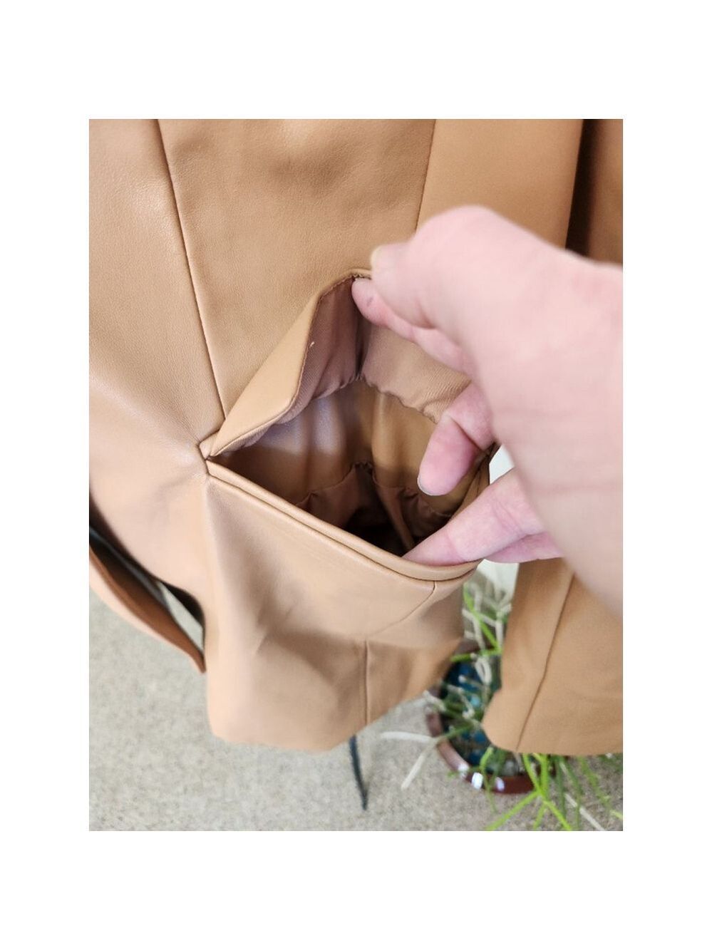 A New Day Camel Brown Faux Leather Blazer XSmall - Picture 6 of 12